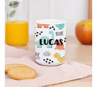 Wanapix | Tasse en plastique personnalisée pour enfants | Retour à l'école/Jardin d'enfants/Maternelle | Tasse pour enfants avec nom | Plastique incassable sans BPA | 330 ml | Dinosaure