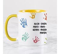 Wanapix | Tasse Personnalisée Enseignants | Cadeau Personnalisé Maitresse/Professeur d'Ecole | Merci Maitresse | Hands Jaune