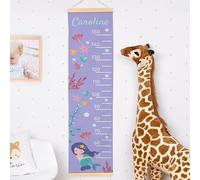 Wanapix | Toise Murale Enfant Personnalisée | Mesures pour Bébé Cadeau | Toise Murale Décoration | Personnalisez avec Photos | Sirène