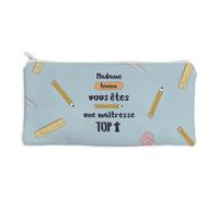 Wanapix | Trousse Scolaire personnalisée pour Enseignants | Cadeau pour profs | Fin d’année Scolaire | Porte-Crayons Tout-en-Un | Trousse 20x11 cm | Una maitresse Top