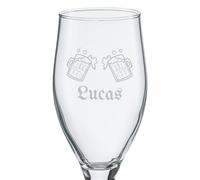 Wanapix | Verre à Bière Personnalisable | 32 cl. | Verre à Bière avec votre Nom gravé dessus | Verres écologiques sans plomb | Cadeau original pour les brasseurs | Chopes trinquant