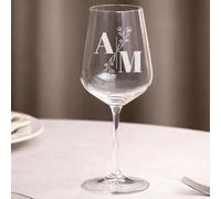 Wanapix | Verre à Vin Personnalisé | Cristal gravé avec le nom ou le texte de votre choix | Verres en cristal Personnalisé avec gravure | Initiales