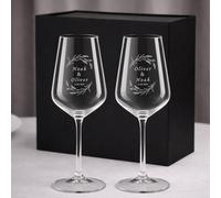 Wanapix | Verres à Vin Bohème Personnalisés | Cadeau de mariage | Flowers