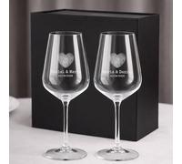 Wanapix | Verres Cristal Bohème personnalisables | Heart | Cadeau mariage