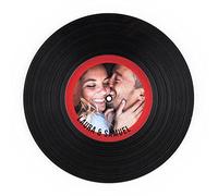 Wanapix | Vinyle Personnalisé avec Photo et Texte | Vinyle Décoratif Vintage| À accrocher | Support de Fixation Murale Inclus | Cadeau Original | 30ø cm