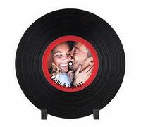 Wanapix | Vinyle Personnalisé avec Photo et Texte | Vinyle Décoratif Vintage| Pour la Table | Pieds de Support Inclus | Cadeau Original | 30ø cm
