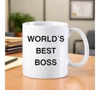 Wanapix | World's Best Boss Mug | Gifts for Couples & Friends | Festive Mug/Cadeau Original | Hot Drink Cup | 325 ml