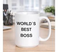 Wanapix | World's Best Boss Mug | Gifts for Couples & Friends | Festive Mug/Cadeau Original | Hot Drink Cup | 440 ml