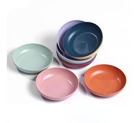 WANBY Assiettes Plates Lot de 10 Plastique Plates Légères de 14,2cm Incassables non Toxiques Passent au Iave-Vaisselle et au Micro-ondes sans BPA et Saines pour Enfants tout-petits et Adultes