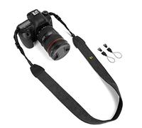 WANBY Caméra Toile Cou Bandoulière Bandoulière avec Boucles À Dégagement Rapide Vintage Imprimer Doux Sangles de Caméra Colorées pour Tous les Appareils Photo DSLR Canon Nikon Sony Olympus(Noir)