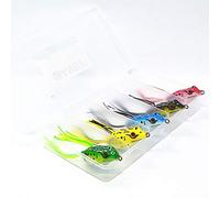 WANBY Leurres de Crevettes Souples en Silicone Lumineux Kit D'appâts Kit Leurres de Pêche Swimbait avec Crochet de Pêche pour l'eau Salée d'eau Douce (la Grenouille)