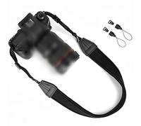 WANBY Sangle rembourrée pour appareil photo reflex numérique avec boucles à dégagement rapide, noir doux, Soft Black