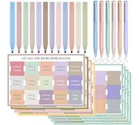 WANCHIY Kit de journal biblique, 12 surligneurs pastels sans bavure, 6 stylos gel sans bavure, 120 onglets de Bible, marqueurs de Bible, stylos bible, onglets d'index bibliques à grands imprimés,