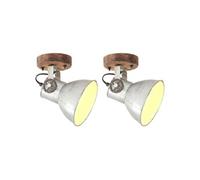 Vidaxl Lampe Murale Industrielle/Plafonnier 2 Pcs Argenté 20x25 Cm E27 Argenté