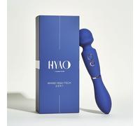 Wand vibromasseur puissant 2-en-1 Fidji HYYO - silicone, résistant aux éclaboussures, rechargeable USB, 10 modes de vibration - Bleu