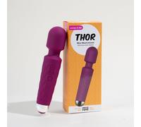Wand vibromasseur puissant Mini Silicone Thor Passage du Désir - résistant aux éclaboussures, rechargeable USB, 20 cm - Bordeaux