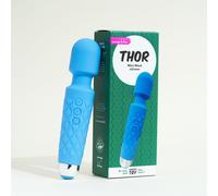 Wand vibromasseur puissant Mini Silicone Thor Passage du Désir - résistant aux éclaboussures, rechargeable USB, 20 cm - Bleu
