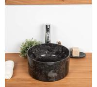 Wanda collection - Lavabo en marbre Salle de Bain Ulysse 30 cm Noir