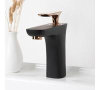 Wanda collection - Mitigeur de salle de bain Glomma noir et or rose