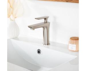 Wanda collection - Mitigeur lavabo salle de bain Ems nickel brossé