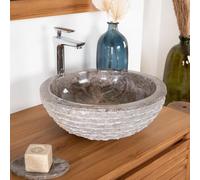 Wanda collection - Vasque en Pierre de Salle de Bain Vésuve Gris 40cm
