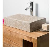 Wanda collection - Vasque Salle de Bain à Poser Alexandrie Rectangle 30cm x 40cm Gris