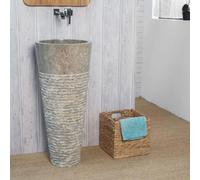 Wanda collection - Vasque Salle de Bain sur Pied en marbre Florence Gris