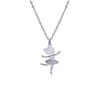 WANDA PLATA Collier Ras de Cou Danseur Pendentif Ballerine Dance pour Jeune Fille, Femme en Argent 925 avec Chaîne dans une Boîte Cadeau (MODELE 2)