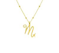 WANDA PLATA Collier Symboles du Zodiaque Scorpion pour Femme Argent Sterling 925 Plaqué Or, Pendentif Horoscope, Astrologie.