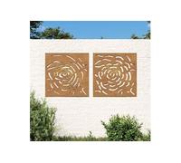 Vidaxl Décorations Murales Jardin 2 Pcs 55x55 Cm Design De Rose