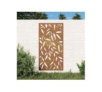Wanddecoratie tuin bamboebladontwerp 105x55 cm cortenstaal824483