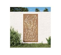 Wanddecoratie tuin bladontwerp 105x55 cm cortenstaal824475