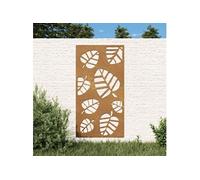 Wanddecoratie tuin bladontwerp 105x55 cm cortenstaal824488