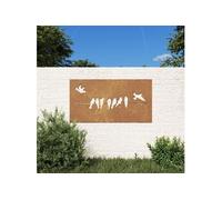 vidaXL Décoration murale jardin 105x55 cm acier corten design d'oiseau