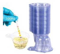 Wandefol 100 Pcs Bouteille d'échantillon d'urine, 50 ml Tasse à Urine Coupelles Plastique Jetable pour Test d'ovulation/Test de Grossesse/Test d’urin