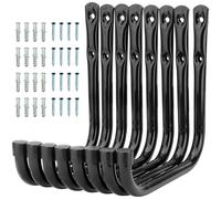 Wandefol 8pcs Crochets Muraux Robustes, Crochets de Rangement pour échelle de Garage, 20.5 cm, Support Mural Robuste, Capacité de 20 kg Rangement pour Outils de Jardin, Vélo, Articles Encombrants