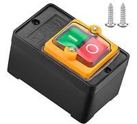 Wandefol Bouton-poussoir, AC220V / 380V 10A Commutateur à Bouton Étanche Interrupteur Marche Arrêt Interrupteur Machine Outil