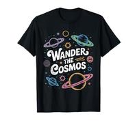 Wander The Cosmos Pastel Planets Cute Galaxy Citation T-Shirt