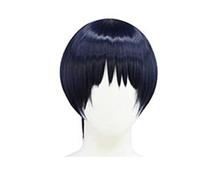Wanderer Perruque de cheveux synthétiques courts violets avec frange pour cosplay de personnage de Comic-Con, très doux et lisse, facile à coiffer