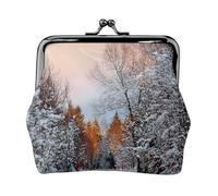 Wandering in The Winter Light Print Porte-monnaie pour homme et femme en cuir avec verrou de baiser