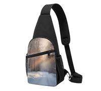 Wandering in The Winter Light Printed Sling Sacs à dos décontracté à bandoulière Sac poitrine pour homme et femme, Noir , Taille unique, Sac à dos décontracté