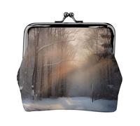 Wandering in The Winter Light Prints Porte-monnaie en cuir PU avec fermeture à glissière pour femmes filles enfants, Noir , Taille unique, Pochette à monnaie