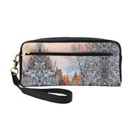 Wandering in The Winter Light Trousse de maquillage de voyage pour femme avec deux poches pour accessoires de beauté quotidiens, Noir , Taille unique, Trousse de maquillage