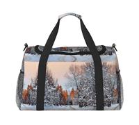 Wandering in The Winter Sac de voyage léger avec bandoulière réglable, sac à bandoulière en polyester sergé de grande capacité pour salle de sport, week-end, activités de plein air