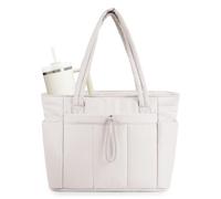 Wandering Nature Sac fourre-tout avec porte-gobelet, compartiment pour ordinateur portable et housse de chariot pour voyage, travail, infirmière, femme, ecru, Large