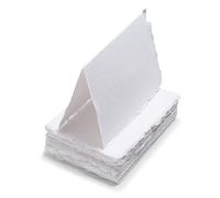 Wanderings Cartes Chevalet Faites Main à Bords Frangés - Pliées à 5 x 7" / 13x18 cm - 150 GSM - Lot de 25 - Papier Coton Texturé - Marque-Places, Noms, Tables, Étiquettes Cadeau