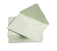 Wanderings Enveloppe Verte Artisanale à Bords Irréguliers - 11x16 cm - Lot de 25 - Pour Annonces, Invitations de Mariage, Save the Date, Fiançailles, Baby Shower, Cartes de Vœux, 250 GSM