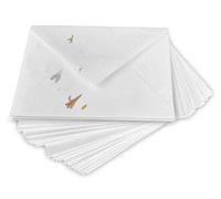 Wanderings Enveloppes Blanches Faites À La Main Avec De Vrais Pétales De Fleurs - 13 X 18 cm (5,25 X 7,25") Paquet De 25 - Pour Faire-Part, Invitations De Mariage, Cartes De Vœux - 150 GSM