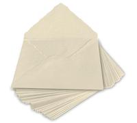 Wanderings Enveloppes Faites Main Ivoire, À Bords Frangés - 13 x 18 cm - Paquet De 25 - Pour Faire-Part, Invitations De Mariage, Cartes De Vœux, Travaux Manuels - Presse À Froid, Épaisseur 150 GSM