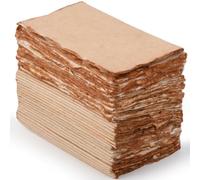 Wanderings Papier Vintage Fait Main Avec Bords Déchirés -5x9 cm- 150 GSM - Pack de 50 - Papier Coton Texturé - Idéal pour Cartes de Placement, Décoration de Table, Étiquettes Cadeaux, Notes D'amour